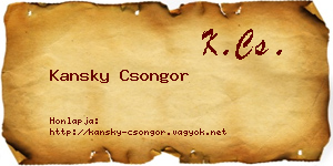 Kansky Csongor névjegykártya